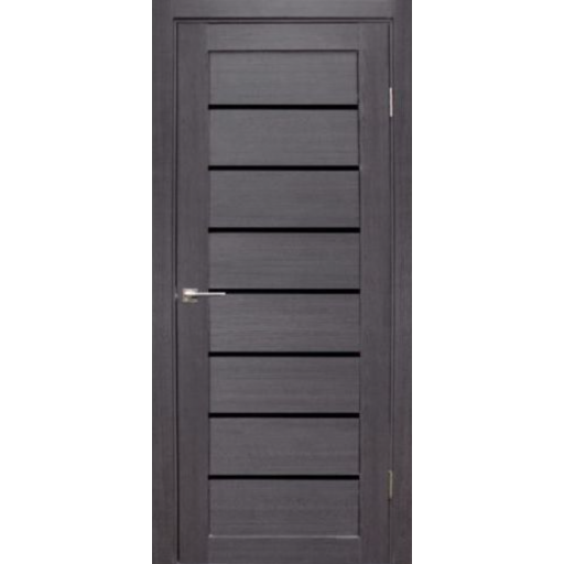 Дверь межкомнатная Дубрава Сибирь Форет Линия Дуб грей, стекло черное